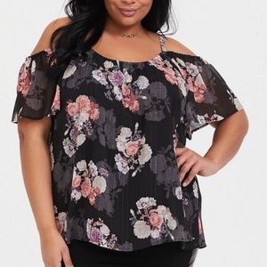 Torrid Cold-Shoulder Floral Top